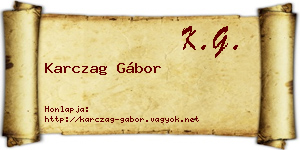 Karczag Gábor névjegykártya
