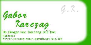 gabor karczag business card